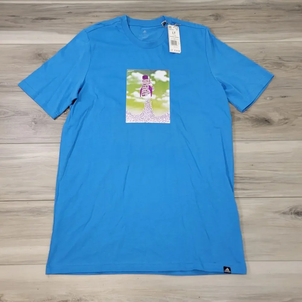 Adidas T-Shirt Men's LT Pulse Blue Boost Rocket Short Sleeve New